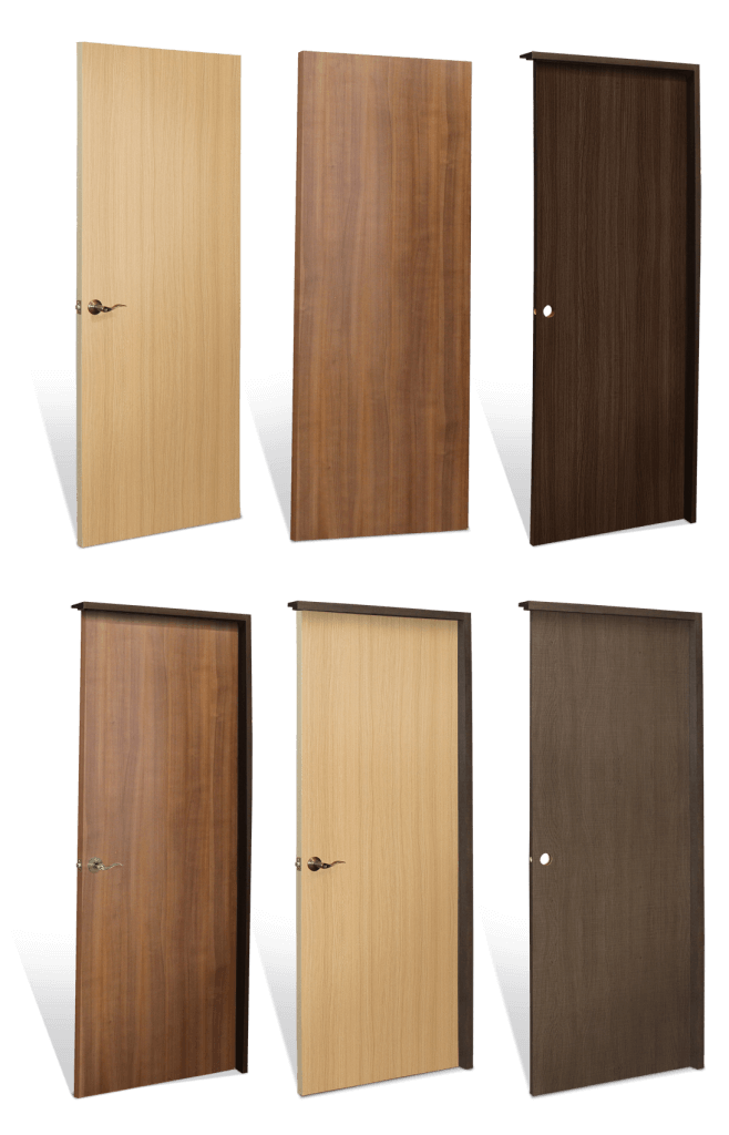 diferentes puertas de madera blindadas
